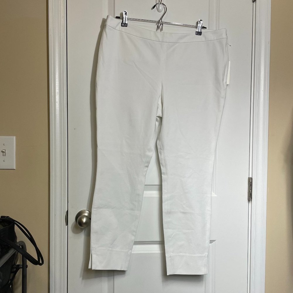 1901 Nordstrom White Side Zip Tapered Cropped Leg Pants